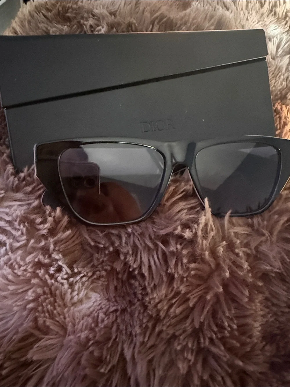 Dior Men's Matte Black Oversized Square Sunglasses